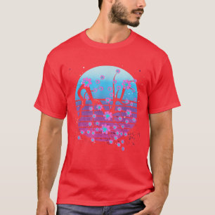 T-shirt Blos de cerisier à vague de vapeur Sakura Retro ja