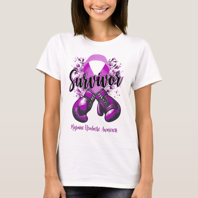 T-shirt Blossom Migraine Headache Survivant (Devant)