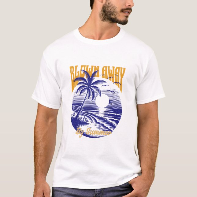 T-shirt Blown by Summer - Retro Beach Vibes Tee (Devant)