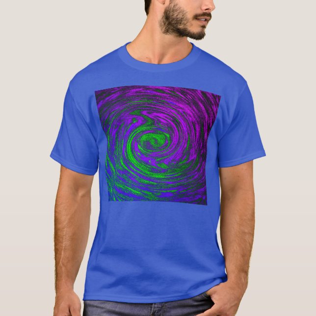 T-shirt Blue Abstrait Art Swirl Hommes (Devant)
