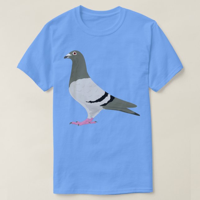 T-shirt Blue Bar Homing Pigeon (Design devant)
