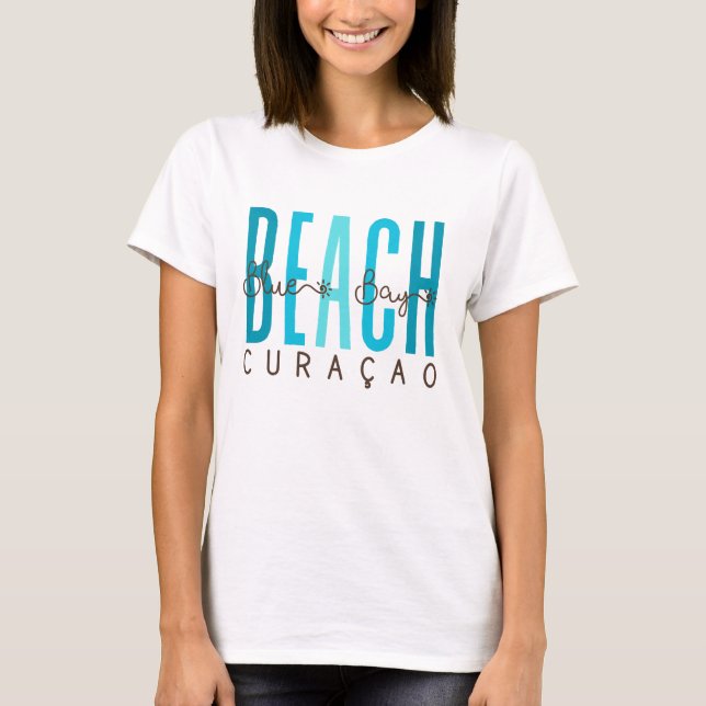 T-shirt Blue Bay Beach Curacao (Océan) (Devant)