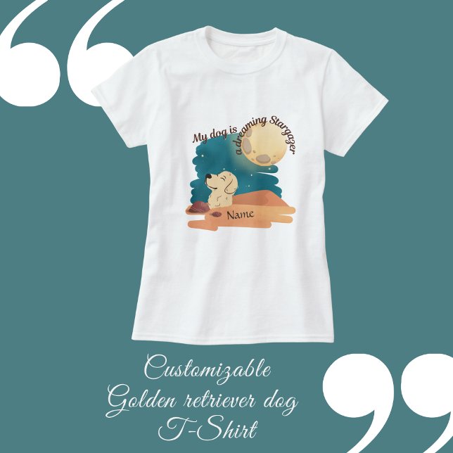 T-shirt blue beiden retriever yoga posing dog (Customizable Golden retriever dog T-Shirt by Hobinishop)