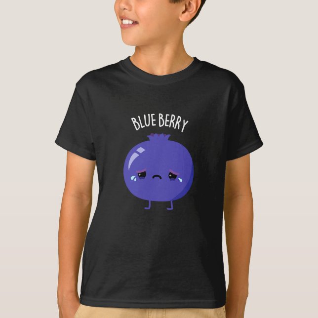 T-shirt Blue Berry Funny Blueberry Pun Dark BG (Devant)