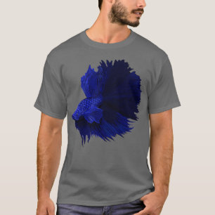 T-shirt Blue Betta Splendens conception de poisson mâle