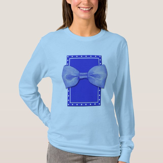 T-shirt Blue Bowtie Ladies (Devant)