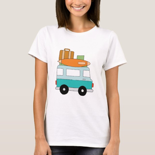 T-shirt Blue Cartoon Van Best Family Aventure Vacances (Devant)