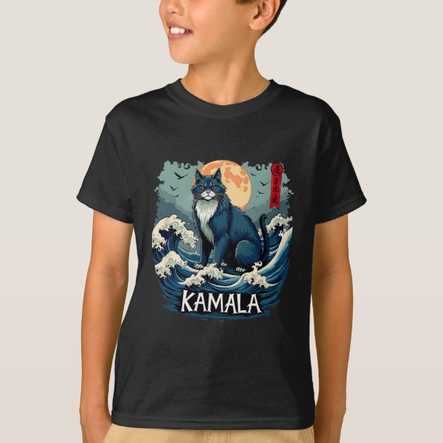 T-shirt Blue Cats Wave For Kamala Funny (Devant)