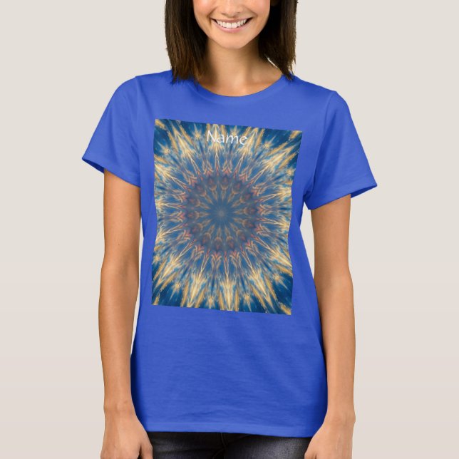 T-shirt Blue Chakra Kaleidoscope Thunder_Cove (Devant)