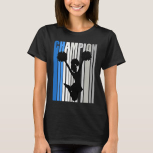 T-shirt Blue Cheerleader Champion Girls Birthday Competit