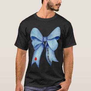 T-shirt Blue Coquette Bow Sensibilisation au diabète Type 