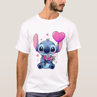 T-shirt Blue Creature Love Tee – Whimsical Character Shirt