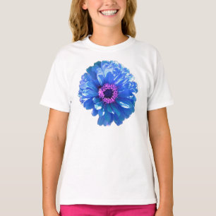 T-shirt Blue Daisy, photo florale bleue