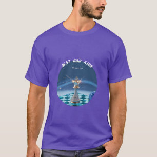 T-shirt Blue Diamond Metallic Roi Échec Fête des Pères
