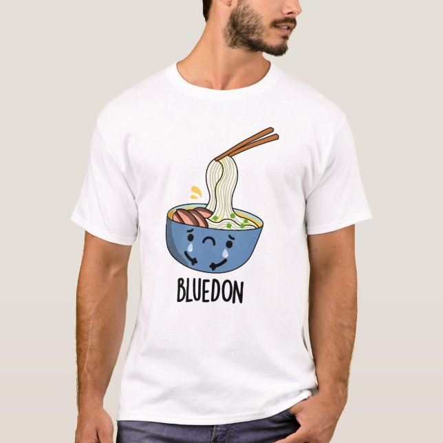 T-shirt Blue-don Funny Udon Pun  (Devant)