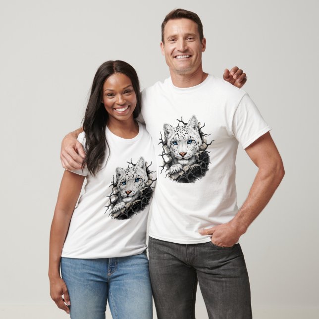T-Shirt Blue Eyes Snow Leopard (Unisexe)