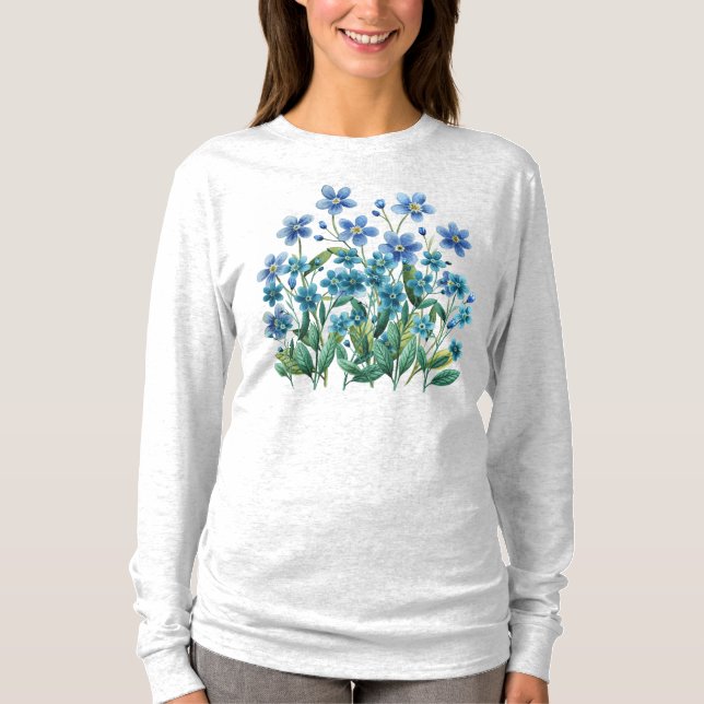 T-shirt Blue Floral  (Devant)