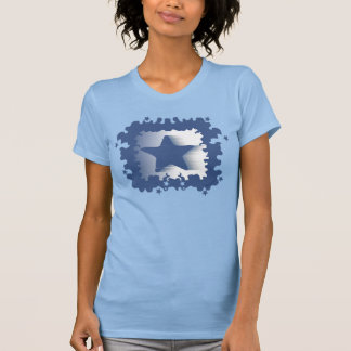 T-shirt Blue Flying Star Blue Ombre USA Pride Art