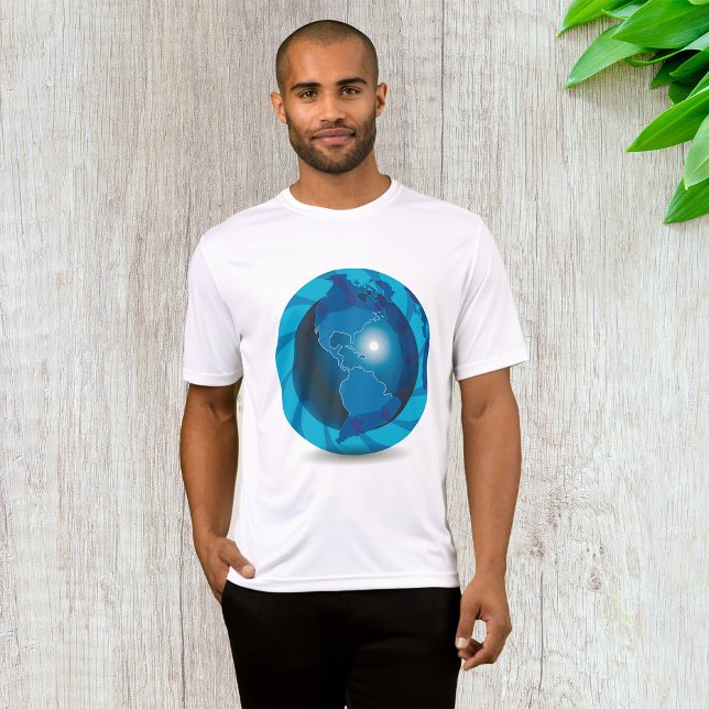 T-shirt Blue Globe Mens actif (Créateur téléchargé)