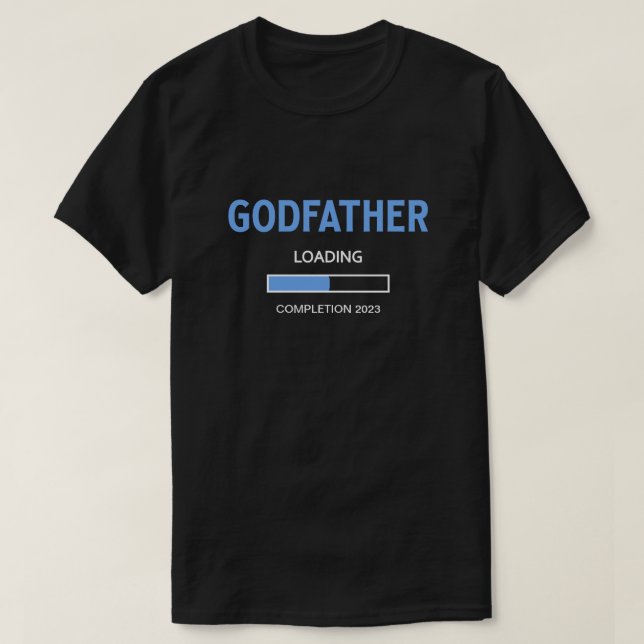 T-shirt Blue Godfather Chargement Date d'achèvement Baby B (Design devant)