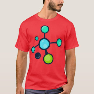 T-shirt Blue green molécules motif scientifique
