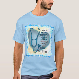 T-shirt Blue Heart Home Soins de santé Infirmière