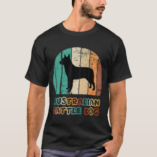 T-shirt Blue Heeler Australian Chattle Dog Vintage Sunset