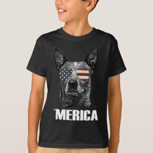 T-shirt Blue Heeler chien du 14 juillet Mérica Patriotique