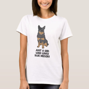T-shirt Blue Heeler Chien fille juste une fille qui aime l