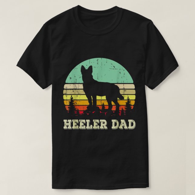 T-shirt Blue Heeler Chien Papa Australian Cattle Amoureux  (Design devant)