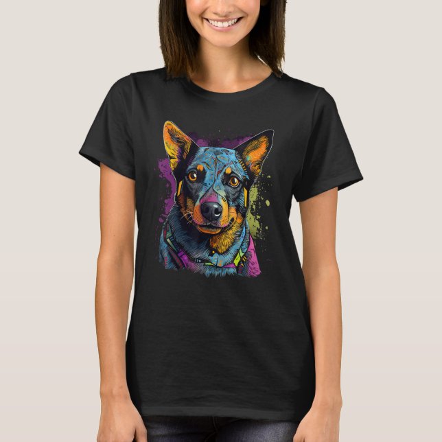 T-shirt Blue Heeler Geometry Australian Cattle Dog Mandala (Devant)