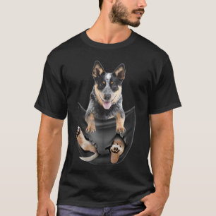 T-shirt Blue Heeler In Pocket Puppy T