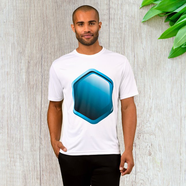 T-shirt Blue Hexagon Mens Actif (Créateur téléchargé)