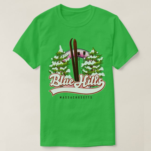 T-shirt Blue Hills Massachusetts Ski (Design devant)