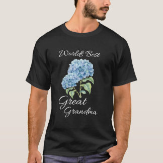 T-shirt Blue Hydrangea Mondes Meilleur Grand Grand Grand-M
