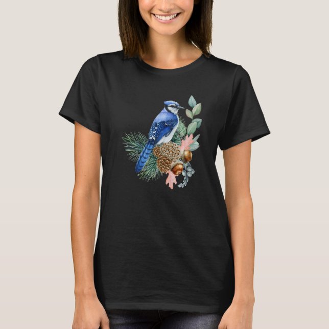 T-shirt Blue Jay Bird  Cute Birds Animal  Graphic (Devant)