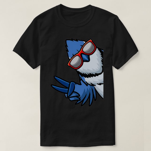 T-shirt Blue Jay Bird Cyanocitta Cristata Du Côté Avec une (Design devant)