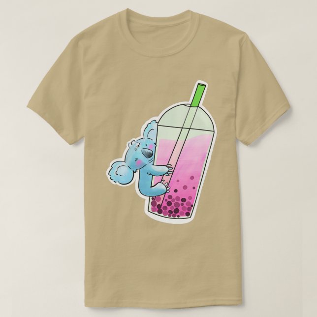 T-shirt Blue Koala aime le thé à bulles (Design devant)