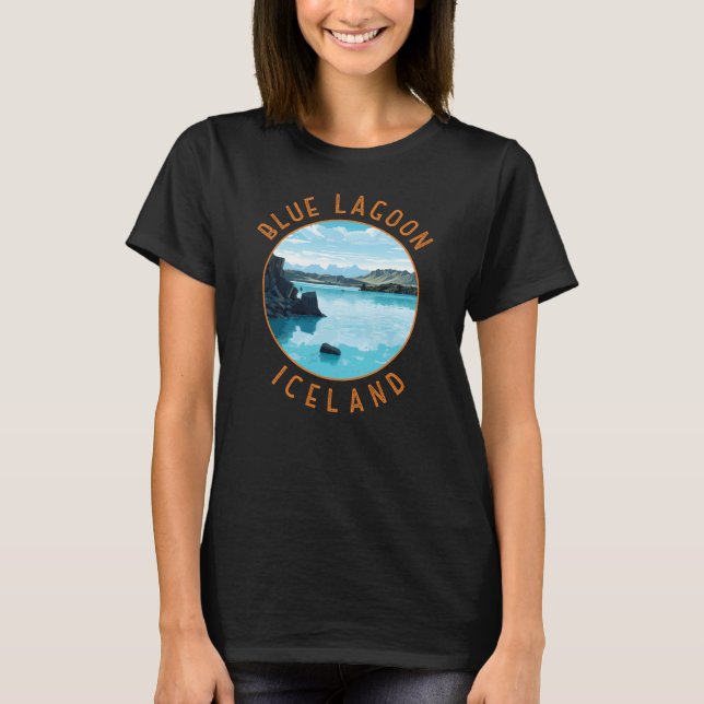 T-shirt Blue Lagoon Islande Cercle en détresse (Devant)