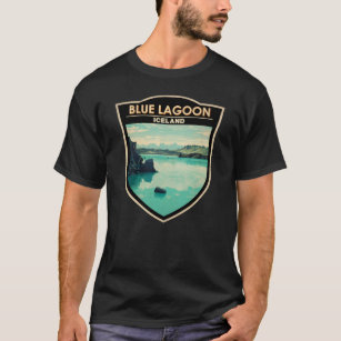 T-shirt Blue Lagoon Islande Travel Art Vintage