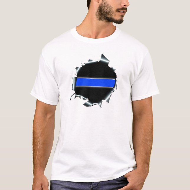 T-shirt Blue Line mince (Devant)