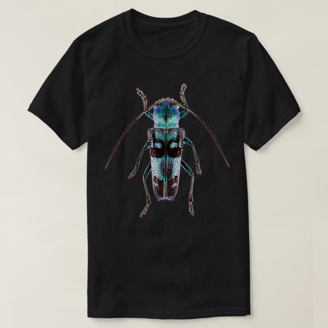 T-shirt Blue Longhorn Beetle Glenea celestis (Design devant)