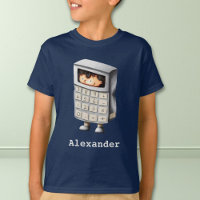 Blue Math Nerd Kid in Calculator Suit Illustrated 