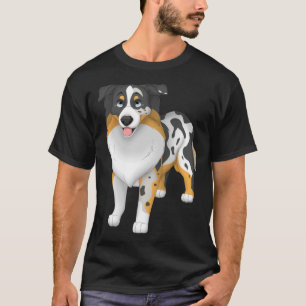 T-shirt Blue Merle Miniature American Shepherd Chien Blue