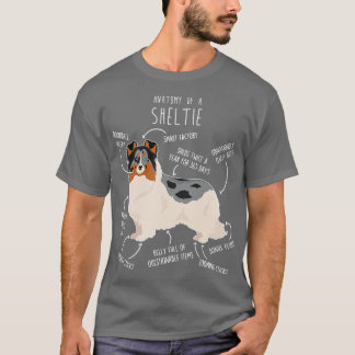 T-shirt Blue Merle Sheltie Shetland Sheepdog Anatomie 1