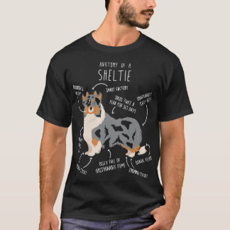 T-shirt Blue Merle Sheltie Shetland Sheepdog Anatomie 2