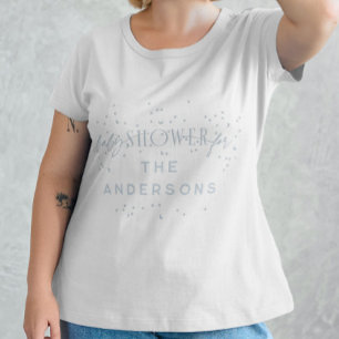 T-shirt Blue Modern Arc en ciel et étoiles Baby shower bla