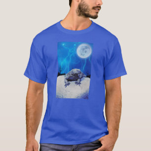 T-shirt Blue Monitor Lizard Dragon Reptile Imaginaire Art