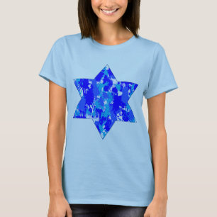 T-shirt Blue Paint Splatter Étoile juive