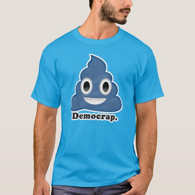 T-shirt Blue Poo Democrap (Devant)